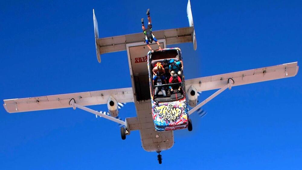Skydiving in the car